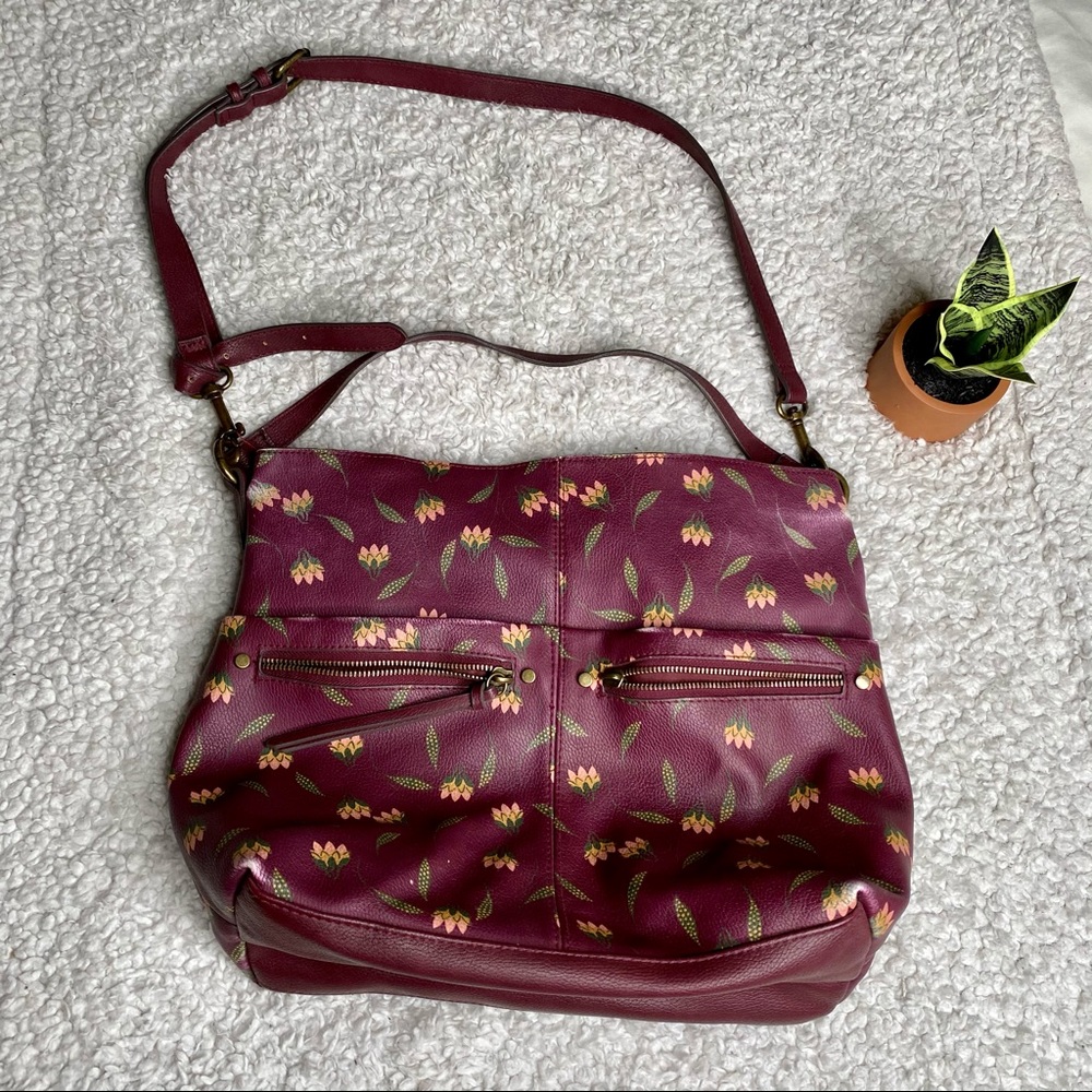 Sonoma Burgundy Floral Adjustable Bag
